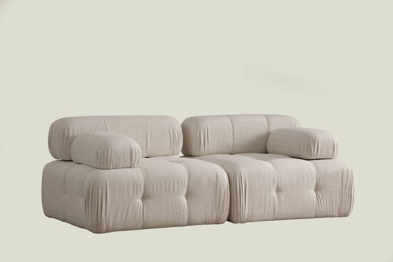 Belgin Bubblig Djup Soffa 2-sits med fasta armstöd - Cream / Beige / Ljus - Möbler - Vardagsrum - Soffor - 2-sits soffor