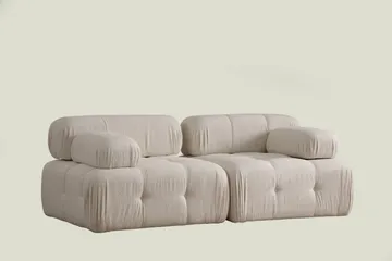 Belgin Bubblig Djup Soffa 2-sits med fasta armstöd - Cream / Beige / Ljus - Möbler - Vardagsrum - Soffor - Modulsoffor - Komplett modulsoffa