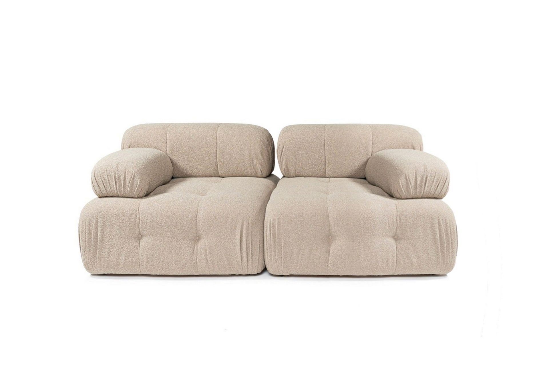 Belgin Bubblig Soffa 2-sits med fasta armst&ouml;d - Peach