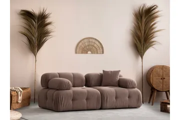 Belgin Bubblig Soffa 2-sits med utfällbara armstöd och ryggstöd - Cappuccino - Möbler - Vardagsrum - Soffor - Modulsoffor - Komplett modulsoffa
