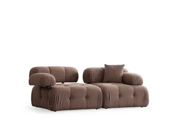 Belgin Bubblig Soffa 2-sits med utfällbara armstöd och ryggstöd - Cappuccino - Möbler - Vardagsrum - Soffor - Modulsoffor - Komplett modulsoffa