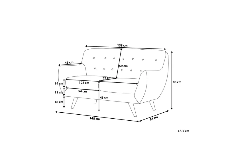 Bodo Soffa 2 Sits - Trä/Natur - Möbler - Vardagsrum - Soffor - 2-sits soffor