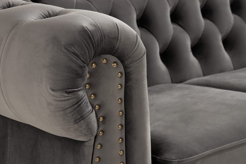 Chesterfield Deluxe 2-sits Soffa - Grå - Möbler - Vardagsrum - Soffor - 2-sits soffor