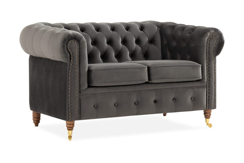 Chesterfield Deluxe 2-sits Soffa - Grå - Möbler - Vardagsrum - Soffor - 2-sits soffor