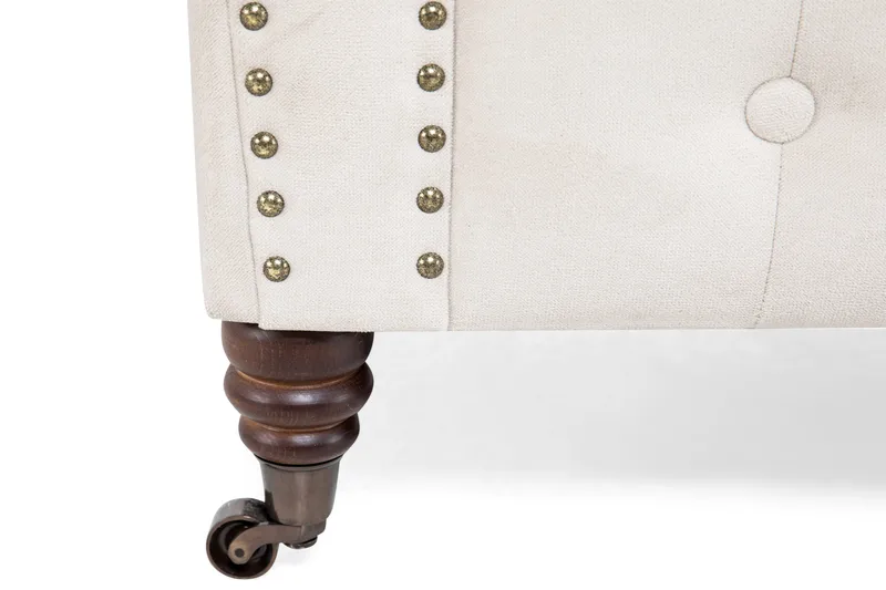 Chesterfield Deluxe Sammetssoffa 2-sits - Beige - Möbler - Vardagsrum - Soffor - 2-sits soffor