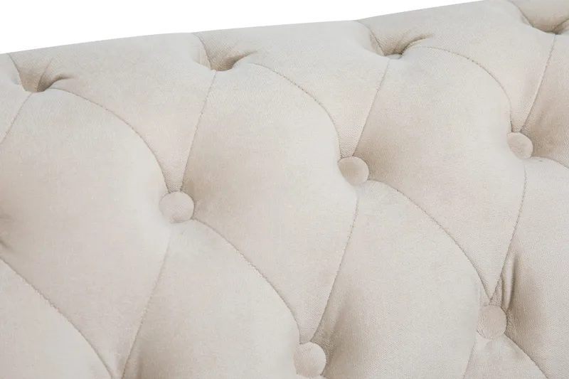 Chesterfield Deluxe Sammetssoffa 2-sits - Beige - Möbler - Vardagsrum - Soffor - 2-sits soffor