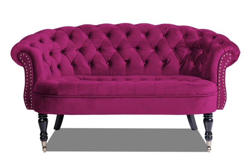 Chesterfield Ludo Soffa 2-sits Cerise - 2-sits soffor - Sammetssoffor - chesterfield soffor
