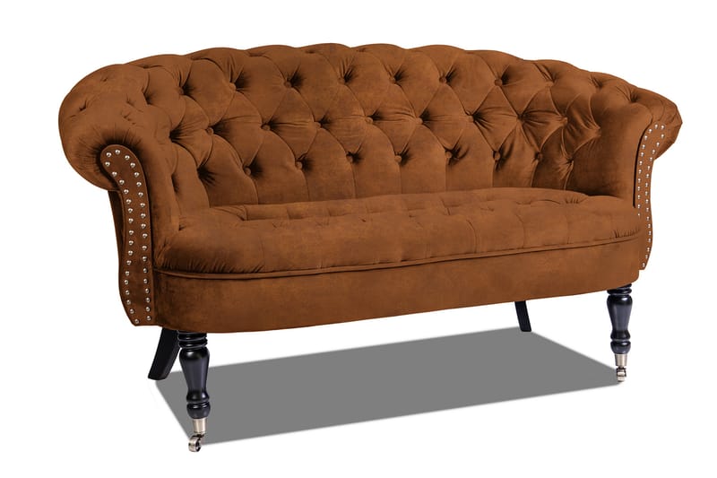 Chesterfield Ludo Soffa 2-sits Cognac - 2-sits soffor - Sammetssoffor - chesterfield soffor