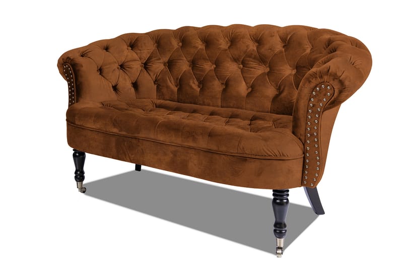 Chesterfield Ludo Soffa 2-sits Cognac - 2-sits soffor - Sammetssoffor - chesterfield soffor