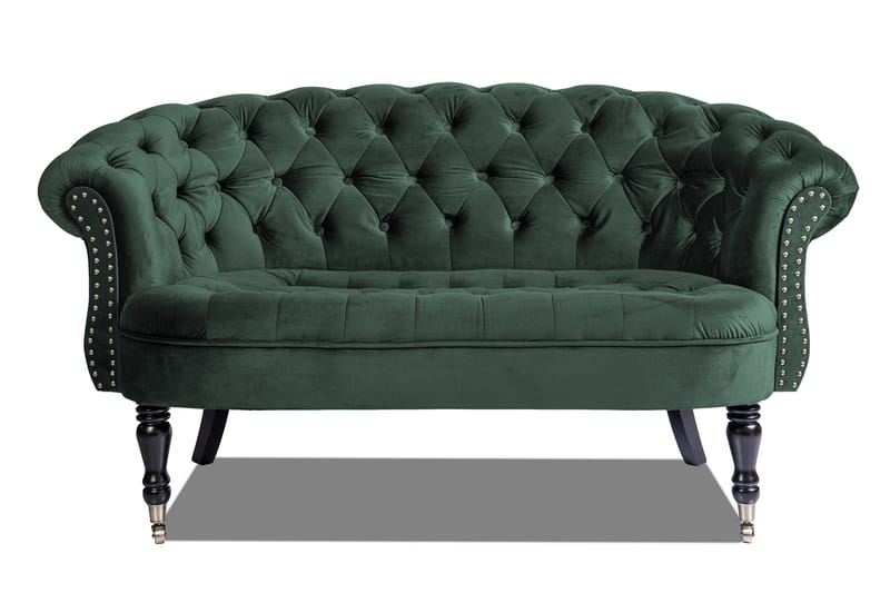 Chesterfield Ludo Soffa 2-sits Mörkgrön - 2-sits soffor - Sammetssoffor - chesterfield soffor