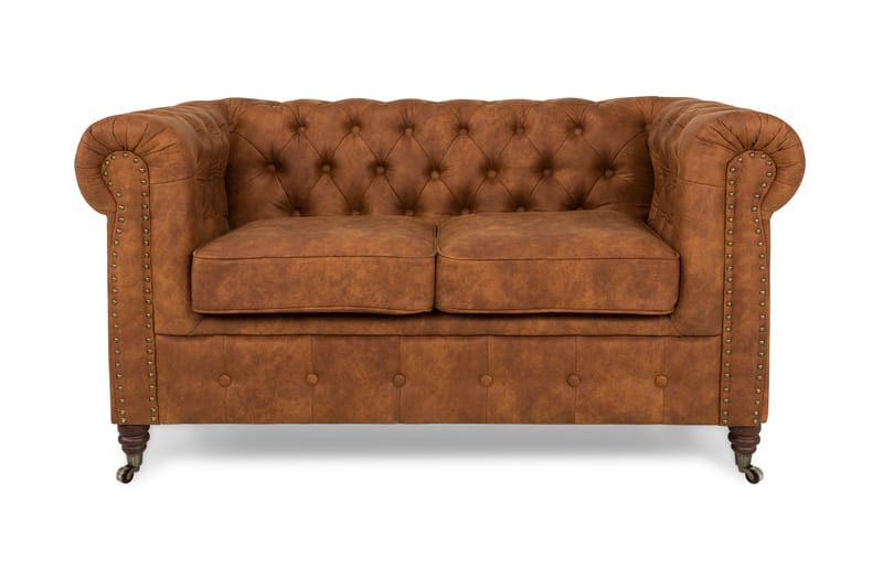 CHESTERFIELD LUX 2-sits Soffa Cognac - chesterfield soffor - Skinnsoffor - 2-sits soffor