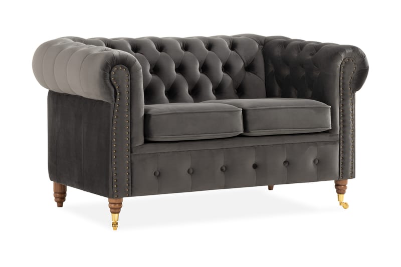 CHESTERFIELD LUX 2-sits Soffa Grå - 2-sits soffor - chesterfield soffor