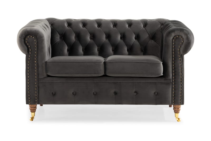 CHESTERFIELD LUX 2-sits Soffa Grå - chesterfield soffor - 2-sits soffor