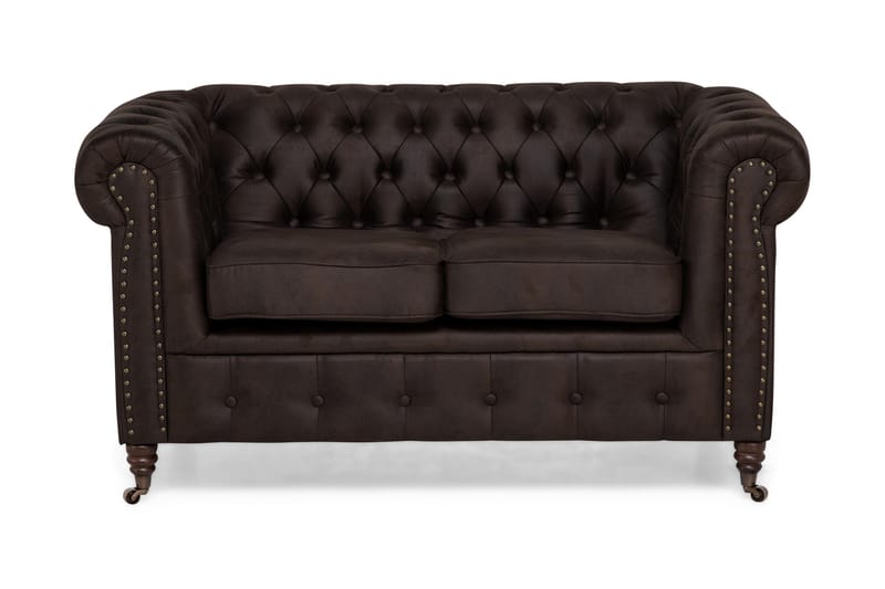 CHESTERFIELD LUX 2-sits Soffa Mörkbrun - Skinnsoffor - 2-sits soffor - chesterfield soffor