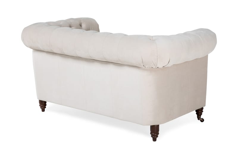 CHESTERFIELD LUX Sammetssoffa 2-sits Beige - 2-sits soffor - Sammetssoffor - chesterfield soffor