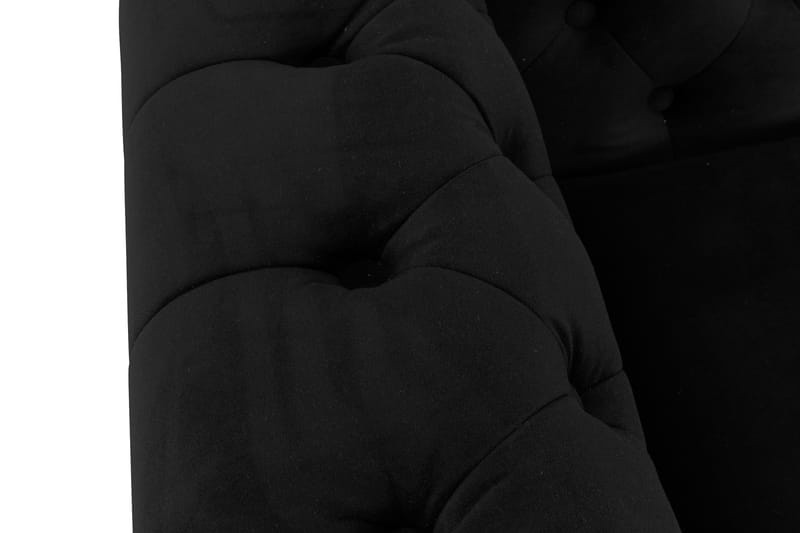 CHESTERFIELD LUX Sammetssoffa 2-sits Svart - Möbler - Vardagsrum - Soffor - 2-sits soffor