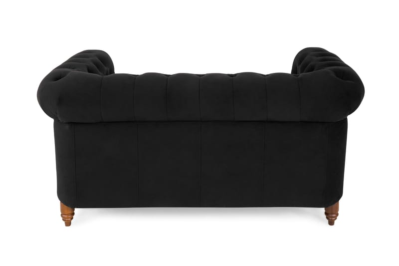 CHESTERFIELD LUX Sammetssoffa 2-sits Svart - 2-sits soffor - Sammetssoffor - chesterfield soffor