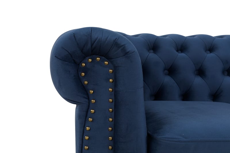 CHESTERFIELD LUX Sammetssoffa 2-sits Petrolblå - 2-sits soffor - Sammetssoffor - chesterfield soffor