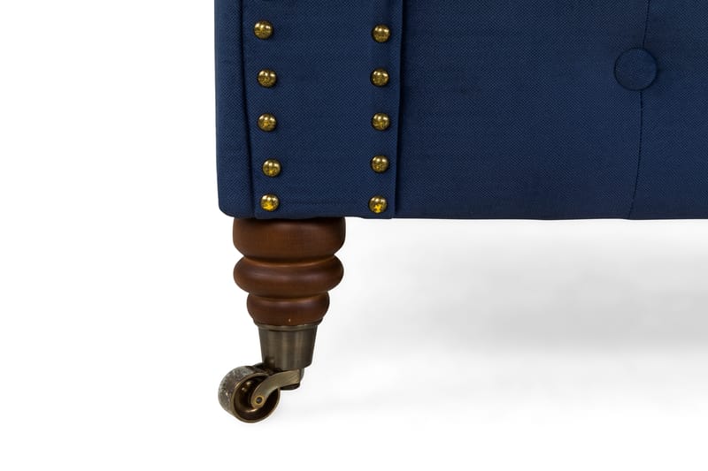 CHESTERFIELD LUX Sammetssoffa 2-sits Petrolblå - Möbler - Vardagsrum - Soffor - 2-sits soffor