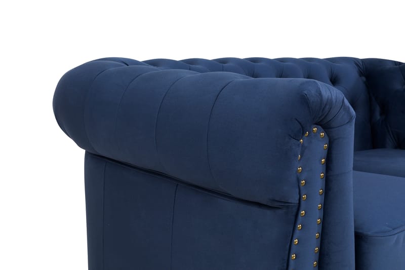 CHESTERFIELD LUX Sammetssoffa 2-sits Petrolblå - Möbler - Vardagsrum - Soffor - 2-sits soffor