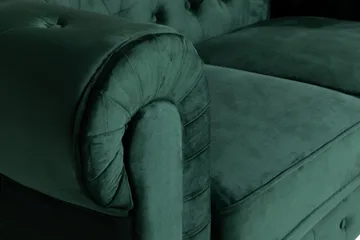 Chesterfield Lyx 2-sits Liten sammetssoffa - Djup soffa 160 cm bred - Grön - Möbler - Vardagsrum - Soffor - 2-sits soffor