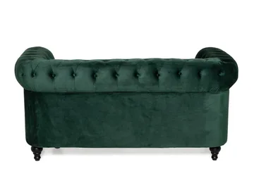 Chesterfield Lyx 2-sits Liten sammetssoffa - Djup soffa 160 cm bred - Grön - Möbler - Vardagsrum - Soffor - 2-sits soffor