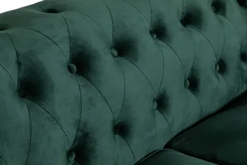 Chesterfield Lyx 2-sits Liten sammetssoffa - Djup soffa 160 cm bred - Grön - Möbler - Vardagsrum - Soffor - 2-sits soffor