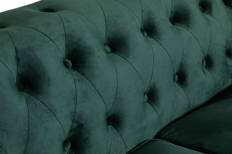 Chesterfield Lyx 2-sits Liten sammetssoffa - Djup soffa 160 cm bred - Grön - Möbler - Vardagsrum - Soffor - 2-sits soffor
