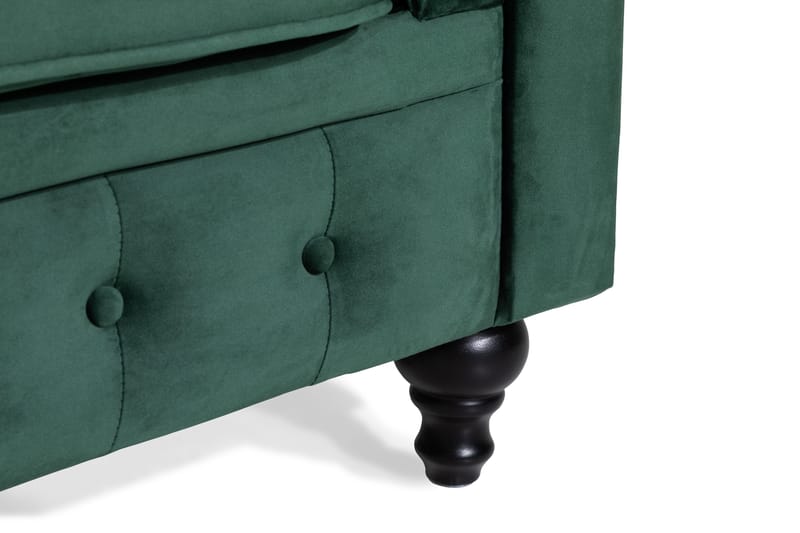 Chesterfield Lyx 2-sits Liten sammetssoffa - Djup soffa 160 cm bred - Grön - Möbler - Vardagsrum - Soffor - 2-sits soffor
