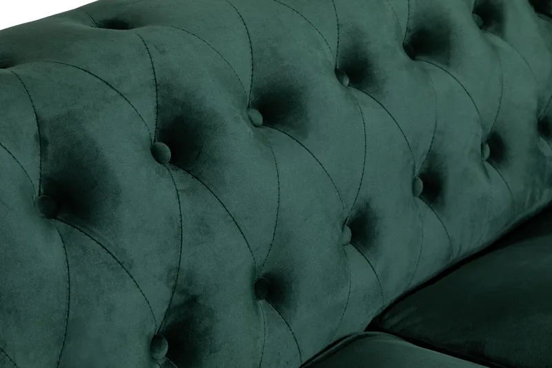 Chesterfield Lyx 2-sits Liten sammetssoffa - Djup soffa 160 cm bred - Mörkgrön - Möbler - Vardagsrum - Soffor - 2-sits soffor