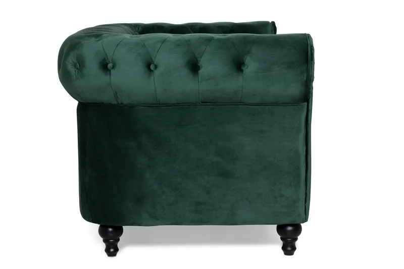 Chesterfield Lyx 2-sits Liten sammetssoffa - Djup soffa 160 cm bred - Mörkgrön - Möbler - Vardagsrum - Soffor - 2-sits soffor