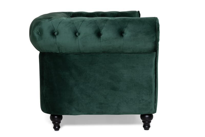 Chesterfield Lyx 2-sits Liten sammetssoffa - Djup soffa 160 cm bred - Mörkgrön - Möbler - Vardagsrum - Soffor - 2-sits soffor