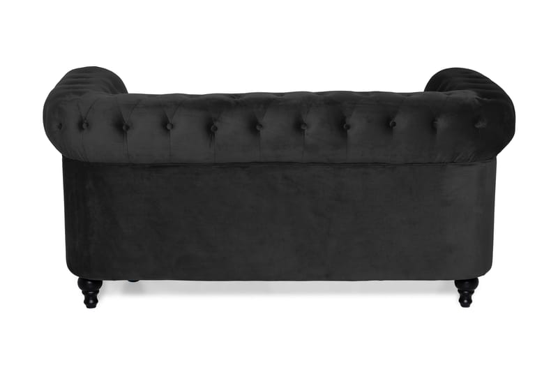 Chesterfield Lyx 2-sits Liten sammetssoffa - Djup soffa 160 cm bred - Svart - Möbler - Vardagsrum - Soffor - 2-sits soffor