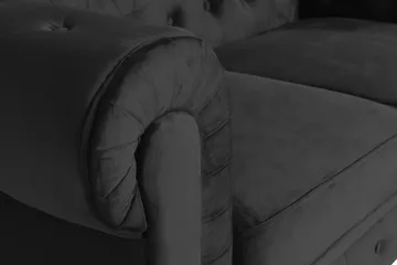 Chesterfield Lyx 2-sits Liten sammetssoffa - Djup soffa 160 cm bred - Svart - Möbler - Vardagsrum - Soffor - 2-sits soffor