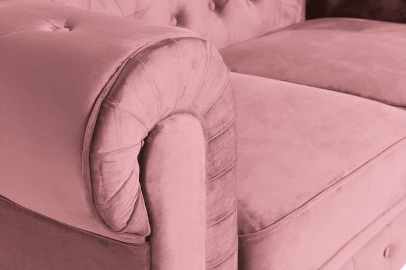 Chesterfield Lyx Sammetssoffa 2-sits - Rostrosa - Möbler - Vardagsrum - Soffor - 2-sits soffor