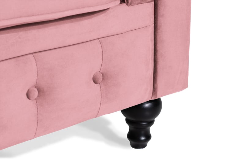 Chesterfield Lyx Sammetssoffa 2-sits - Rostrosa - Möbler - Vardagsrum - Soffor - 2-sits soffor