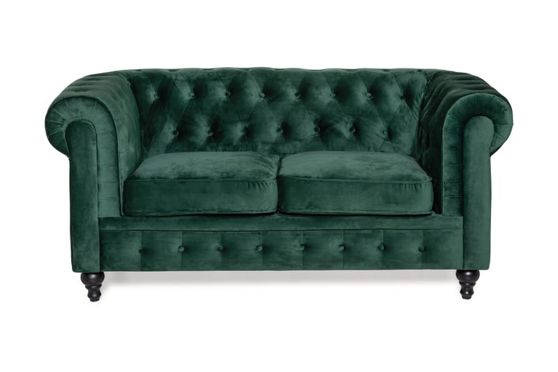 CHESTERFIELD Sammetssoffa 2-sits Mörkgrön - Möbler - Vardagsrum - Soffor - 2-sits soffor