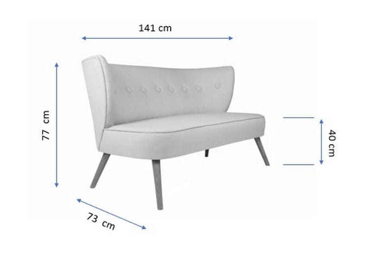 CLEFT 2-Sits Soffa Blå - 2-sits soffor