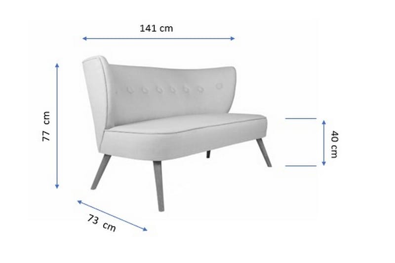 Clivocast 2-Sits Soffa - Grå - Möbler - Vardagsrum - Soffor - 2-sits soffor