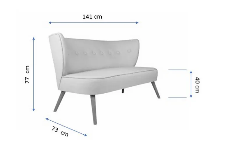 Clivocast 2-Sits Soffa - Lila - Möbler - Vardagsrum - Soffor - 2-sits soffor