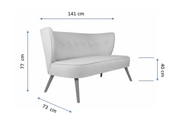 Clivocast 2-Sits Soffa - Röd - Möbler - Vardagsrum - Soffor - 2-sits soffor