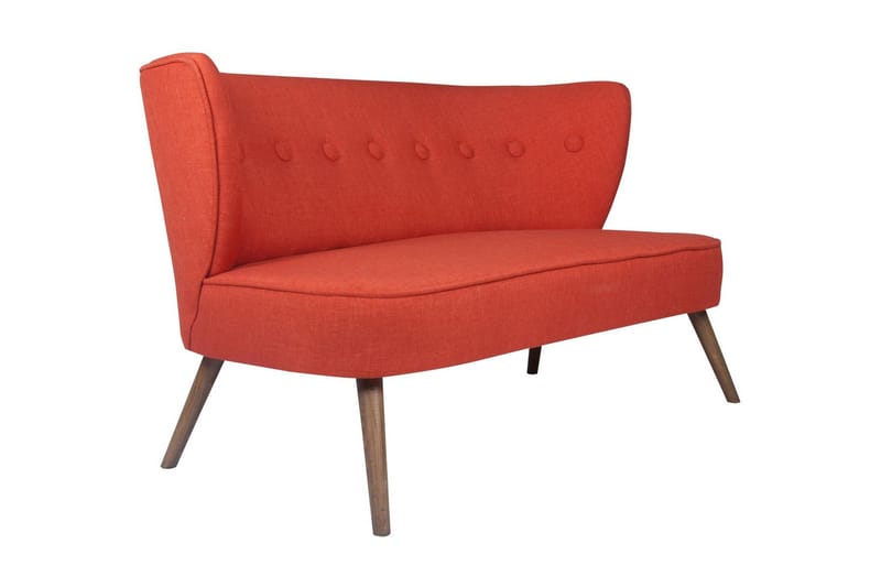 Clivocast Djup 2-sits Soffa i Tyg med Träben - Röd - Möbler - Vardagsrum - Soffor - 2-sits soffor
