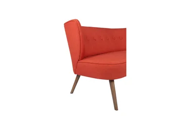 Clivocast Djup 2-sits Soffa i Tyg med Träben - Röd - Möbler - Vardagsrum - Soffor - 2-sits soffor