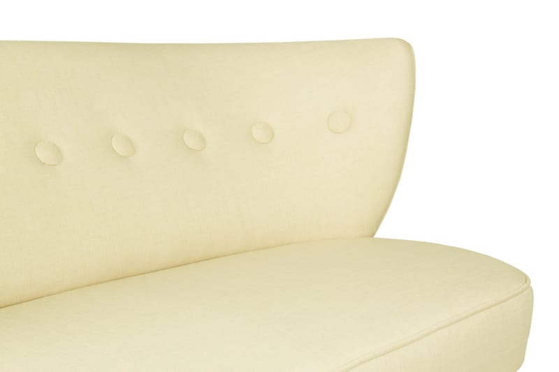 Clivocast Djup 2-sits Soffa i Tyg med Träben - Pastellgul - Möbler - Vardagsrum - Soffor - 2-sits soffor