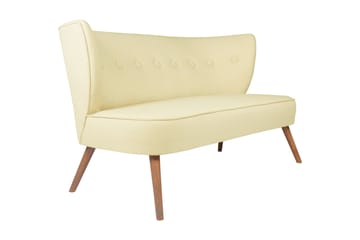 Clivocast Djup 2-sits Soffa i Tyg med Träben - Pastellgul - Möbler - Vardagsrum - Soffor - 2-sits soffor