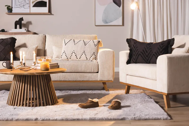Copenhagen 2-sits Manchestersoffa - Beige - Möbler - Vardagsrum - Soffor - 2-sits soffor