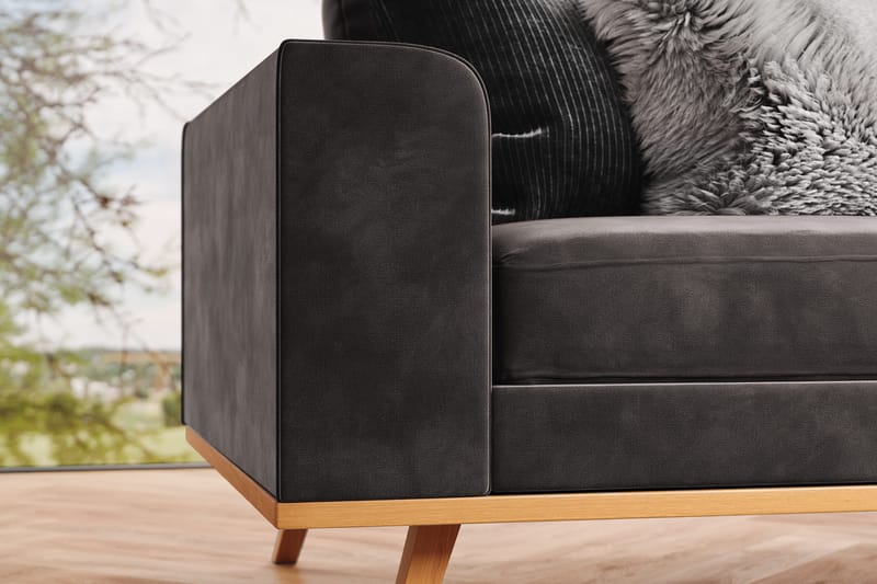 Copenhagen 2-sits Sammetssoffa - Mörkgrå - Möbler - Vardagsrum - Soffor - 2-sits soffor