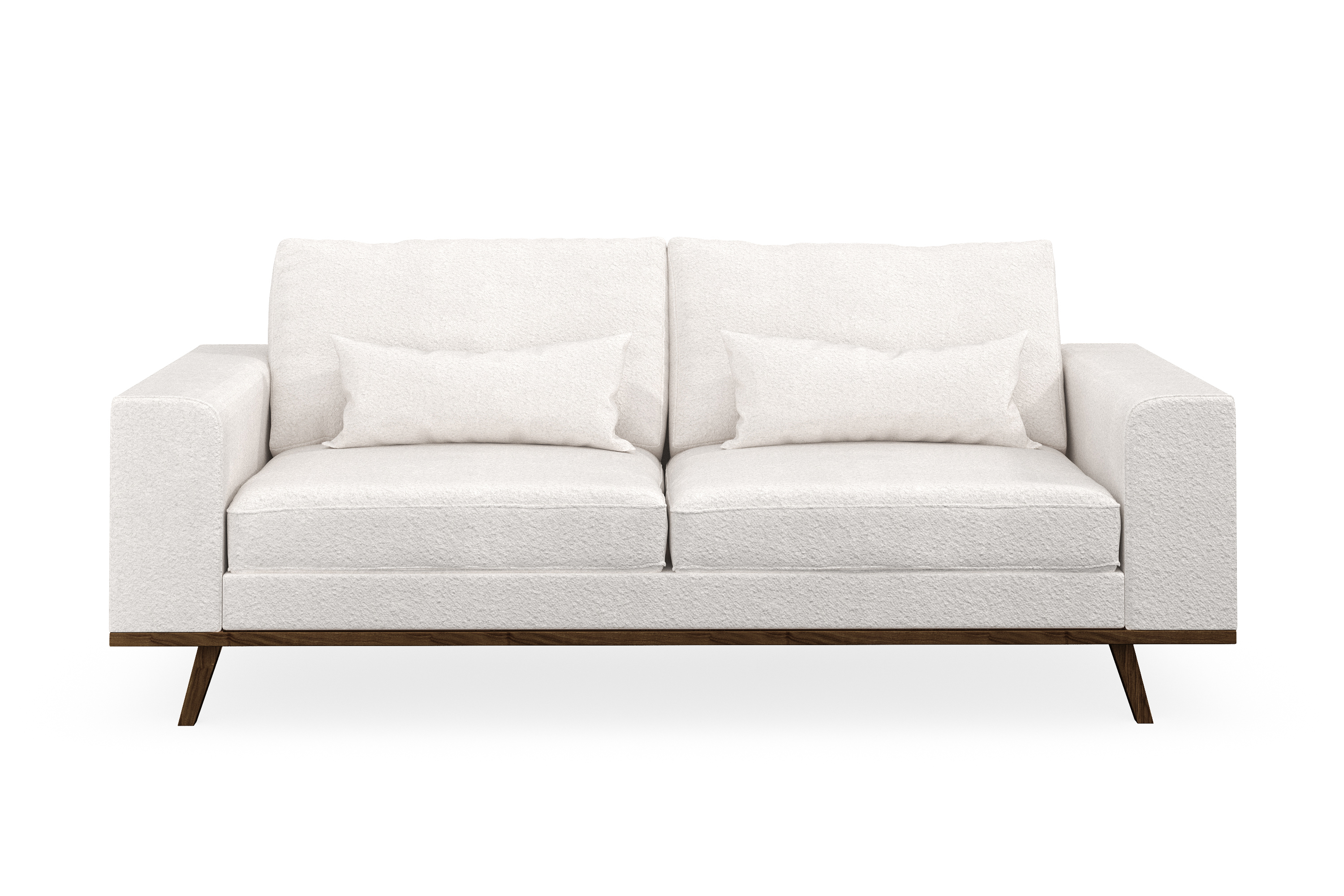 copenhagen 2-sits soffa i bouclé - vit