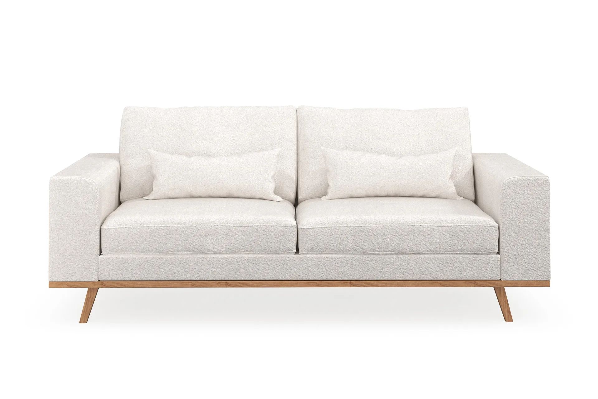 copenhagen 2-sits soffa i bouclé - vit