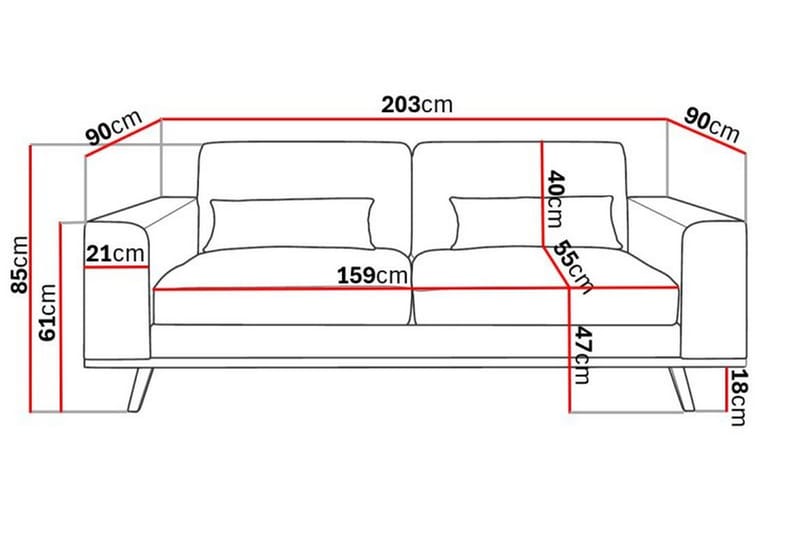 Copenhagen 2-sits Soffa i Konstläder - Mörkgrå - Möbler - Vardagsrum - Soffor - 2-sits soffor